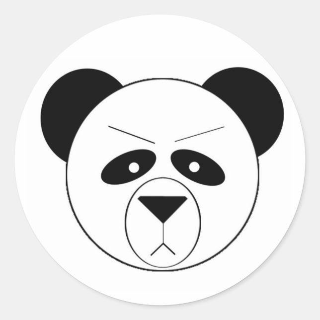 Grumpy Panda Classic Round Sticker (Front)