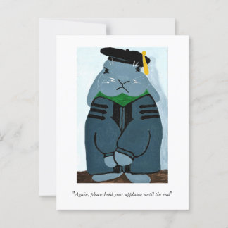 Grumpy PhD Graduation Bunny in Regalia Postcard