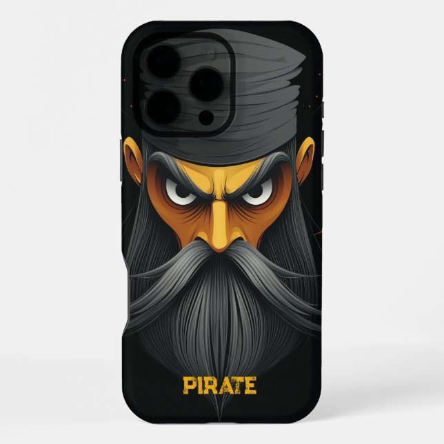 Grumpy Pirate Portrait iPhone Case (Back)
