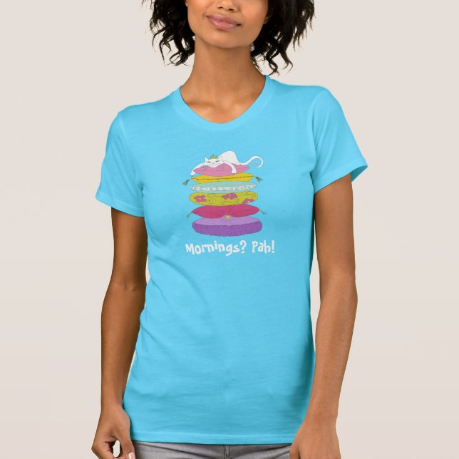 Grumpy princess cat and the pea t-shirts (Front)
