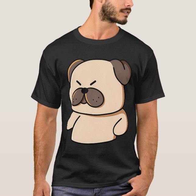 Grumpy Pug Mood T-Shirt (Front)