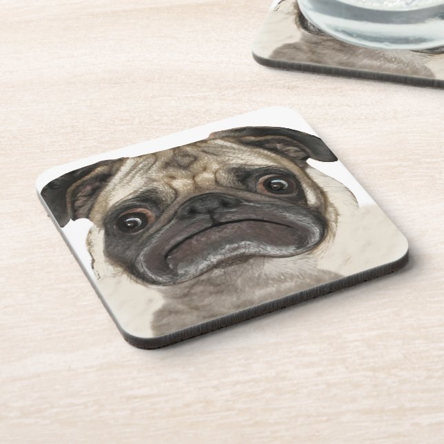 Grumpy Puggy Gifts Coaster (Left Side)