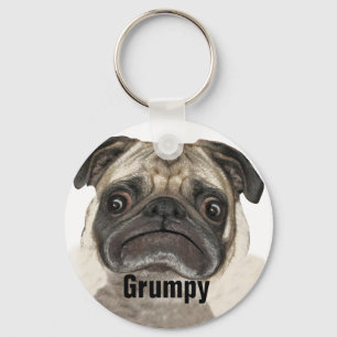 Grumpy Puggy Gifts Key Ring