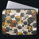 Grumpy Pugs / Funny Cute Pug Dogs Personalised Laptop Sleeve<br><div class="desc">Look at those cute funny faces! You'll smile! Add a monogram / initial / name...  to make it a special gift for that special someone.</div>