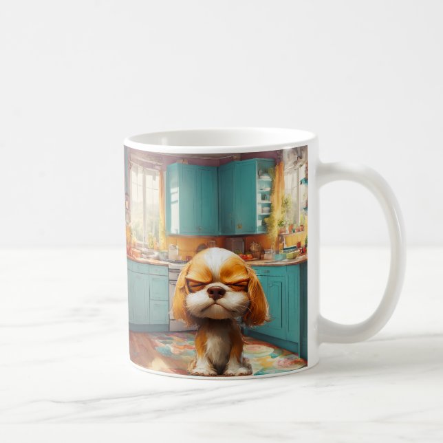 Grumpy Puppy Ceramic Coffee Mug (Right)