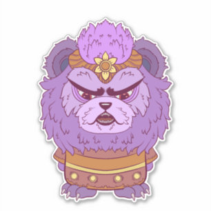 Grumpy Purple Lion