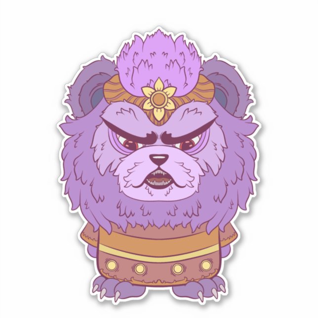 Grumpy Purple Lion (Front)