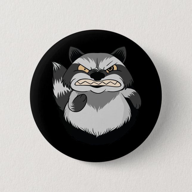 Grumpy Racoon 6 Cm Round Badge (Front)