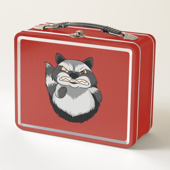 Grumpy Racoon Metal Lunch Box (Front)