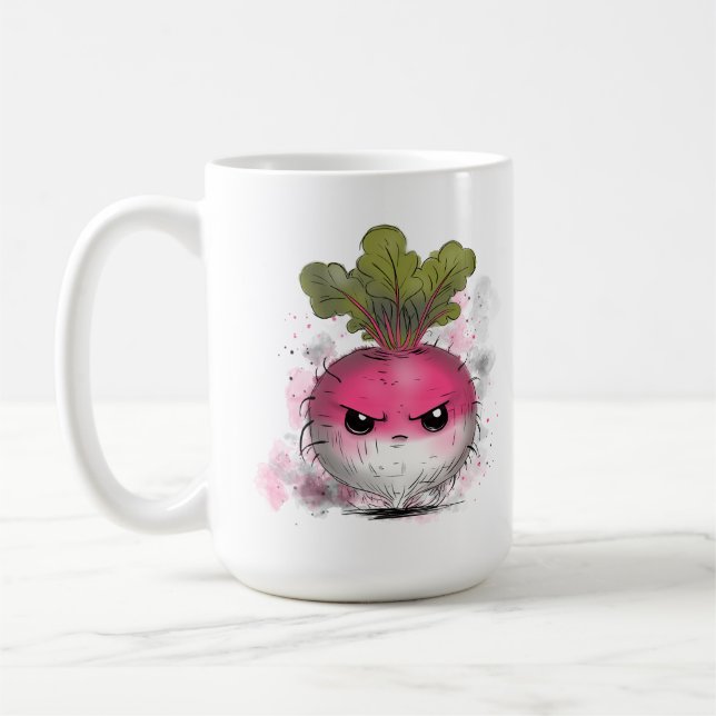 Grumpy Radish Coffee Mug (Left)