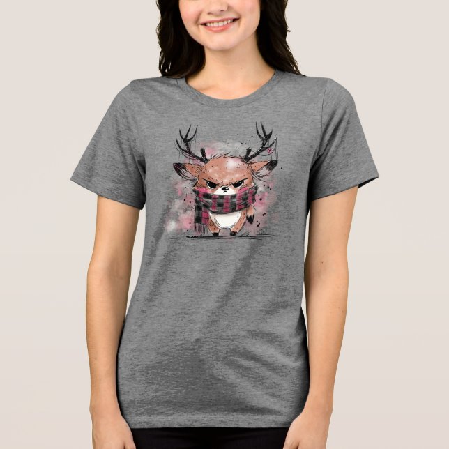 Grumpy Reindeer Tri-Blend Shirt (Front)