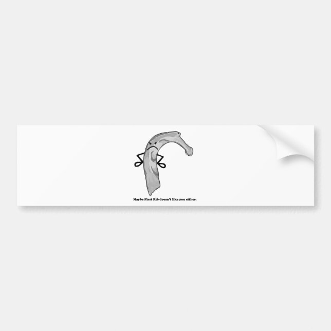 Grumpy Rib Bumper Sticker (Front)