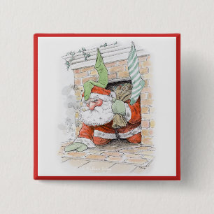Grumpy Santa Square Button