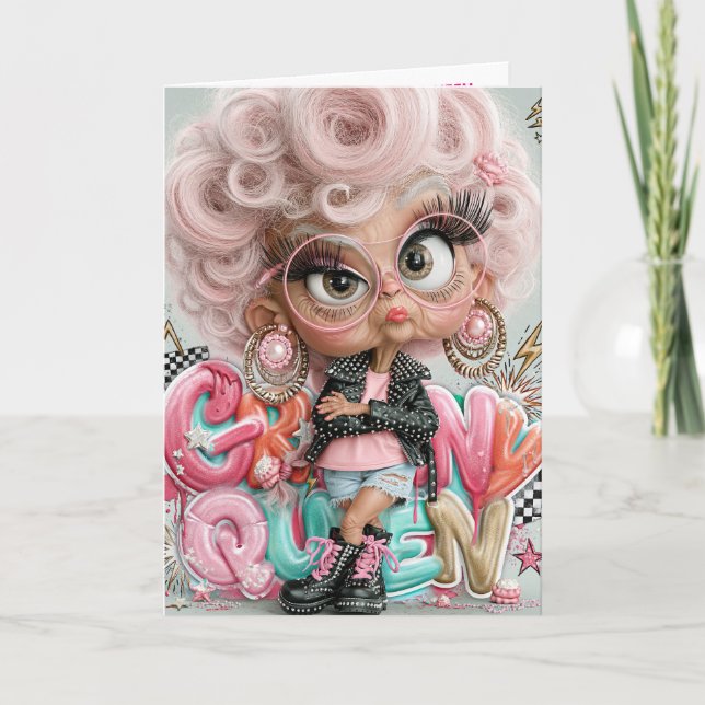 Grumpy Sassy Queen Punk  Card (Front)