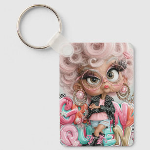 Grumpy Sassy Queen Punk Key Ring