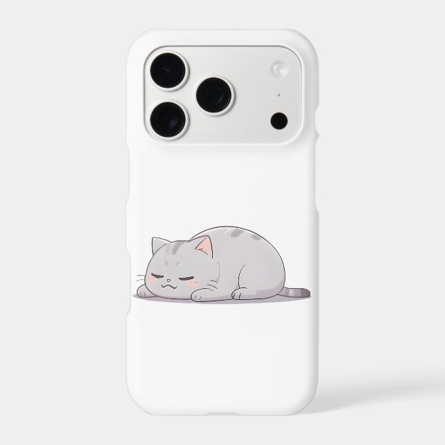 Grumpy Sleepy Cat Kawaii Design (Back)