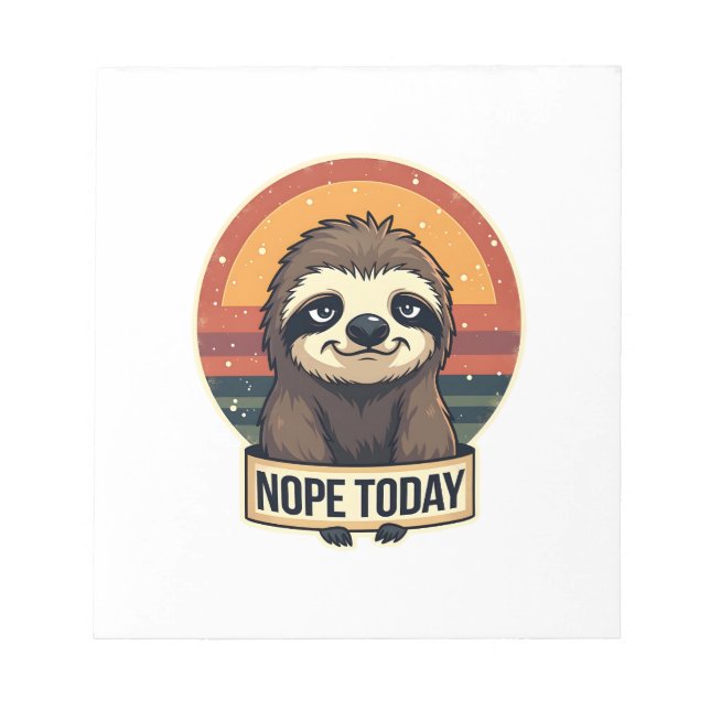 Grumpy Sloth Vintage Funny Retro Shirt Design Notepad (Front)
