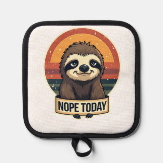 Grumpy Sloth Vintage Funny Retro Shirt Design Pot Holder