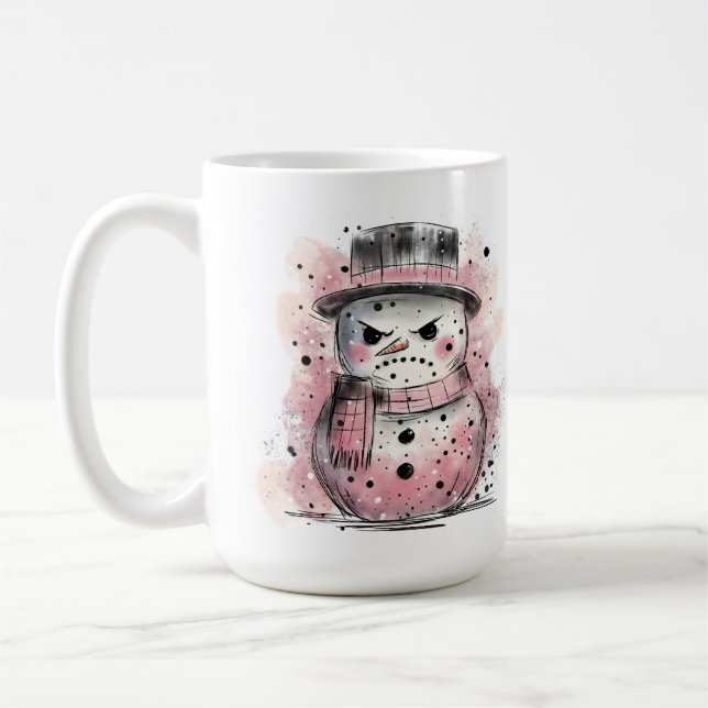 Grumpy Snowman Coffee Mug (Left)
