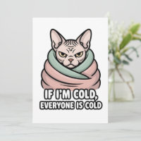 Grumpy Sphynx Cat Cold Humor Cartoon Art