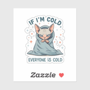 Grumpy Sphynx Cat Cold Humor Cartoon Design