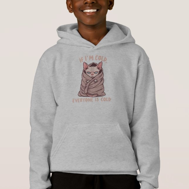 Grumpy Sphynx Cat Cold Humor Illustration (Front)