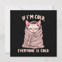 Grumpy Sphynx Cat Cold Humor Illustration