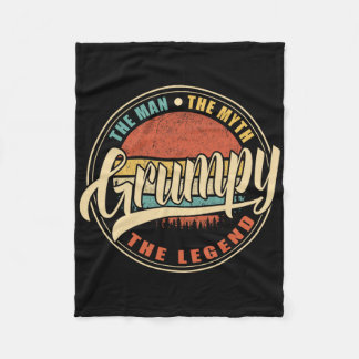 Grumpy The Man The Myth The Legend Vintage Retro F Fleece Blanket