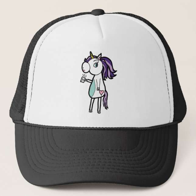 Grumpy Unicorn Trucker Hat (Front)