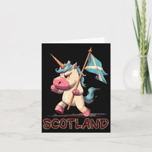 Grumpy Unicorn with Scottish Flag for Scotland Card
