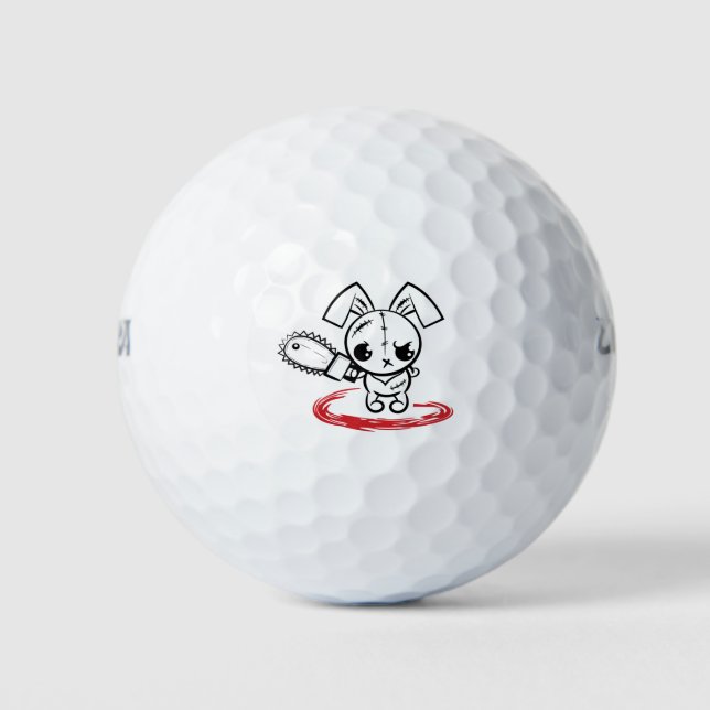 Grumpy Voodoo Bunny Golf Balls (Front)