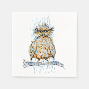 Grumpy Wet Owl Napkin