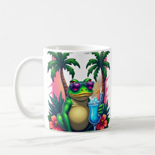 Grumpy Y2K Frog Vaporwave Tropical Retro 2000s Coo Coffee Mug