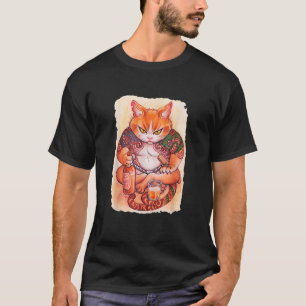 Grumpy Yakuza Cat tattoo Style Japan Gift Raglan B T-Shirt