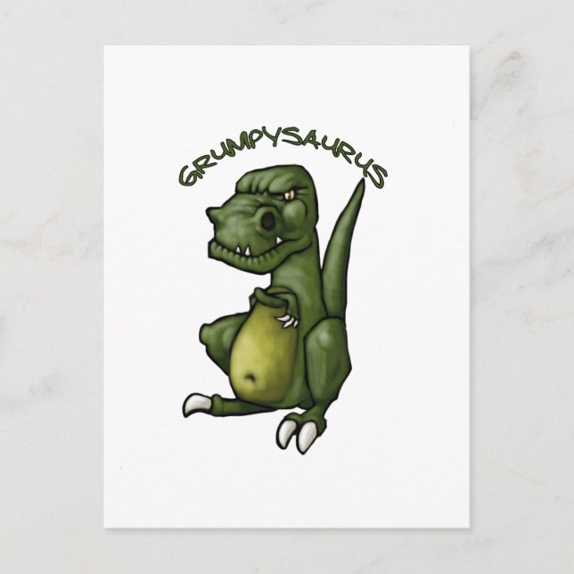 Grumpysaurus dinosaur being grumpy! postcard (Front)