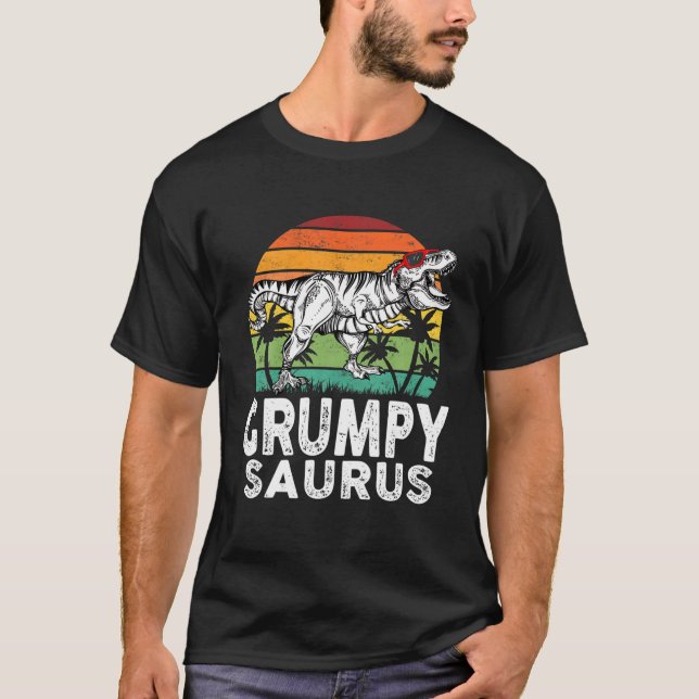 Grumpysaurus Funny T Rex Dinosaur Grumpy Saurus Fa T-Shirt (Front)