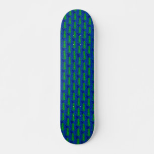 Grün blaue  Glasscherben Skateboard