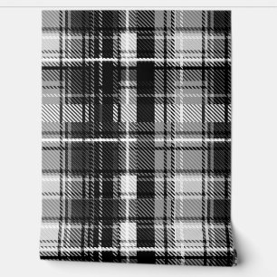 Grunde Black White Flannel Plaid Tartan Design  Wallpaper