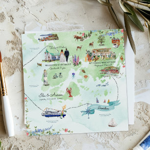 Grundsunds Sweden Wedding Map Poster