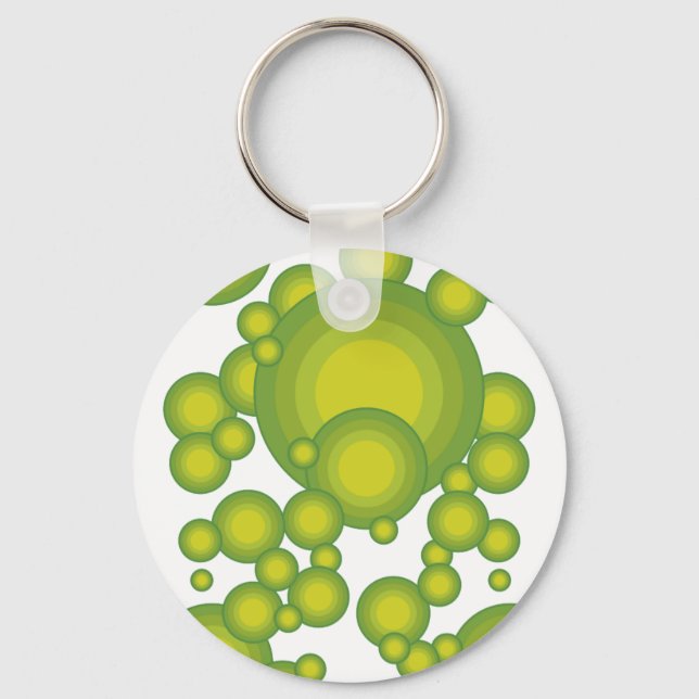 Grüne Blasen Key Ring (Front)
