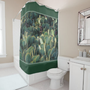 Grüne Kakteen Shower Curtain