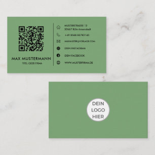 Grüne QR Code Visitenkarte Selbst Gestalten Business Card