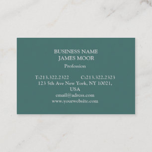 Grüne Visitenkarte mit grauer Schrift Business Card