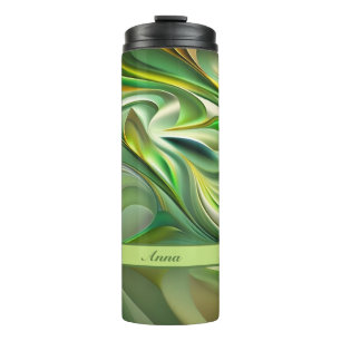 grüne Wellenmuster abstrakt Thermal Tumbler