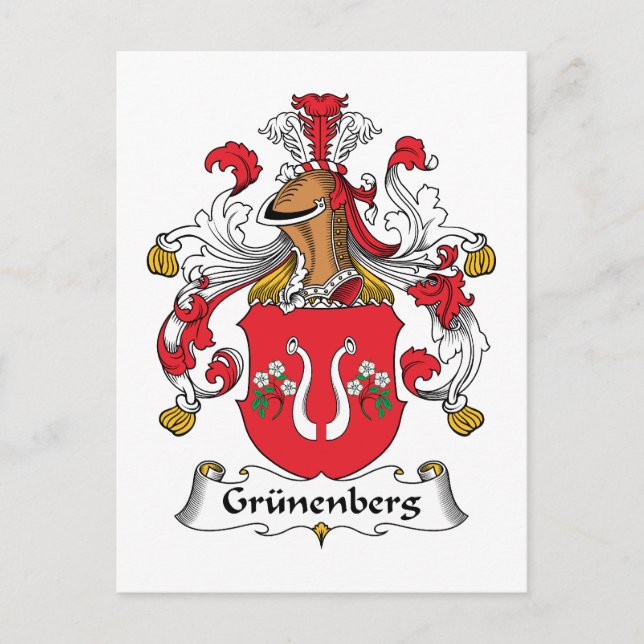 Grunenberg Family Crest Postcard (Front)