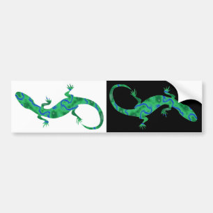 Grüner Gecko ArtDeco black and white Bumper Sticker