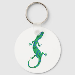 Grüner Gecko ArtDeco Key Ring