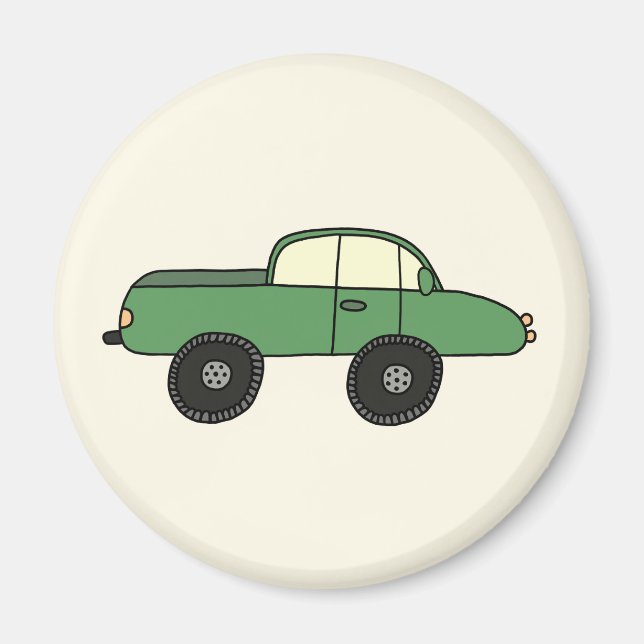 Grüner Geländewagen Magnet (Front)