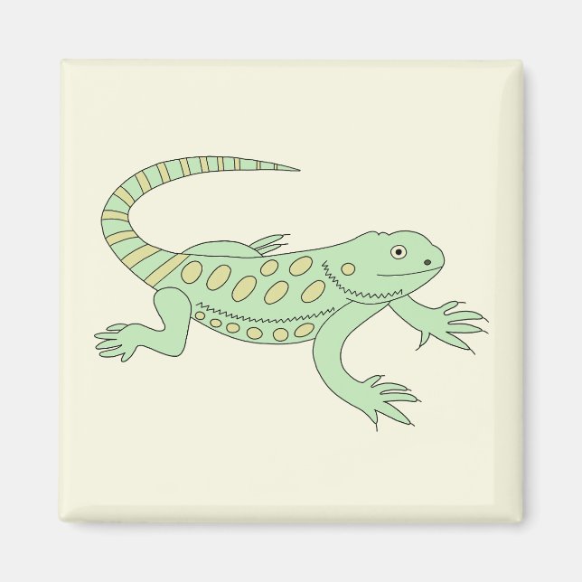 Grüner Leguan Magnet (Front)