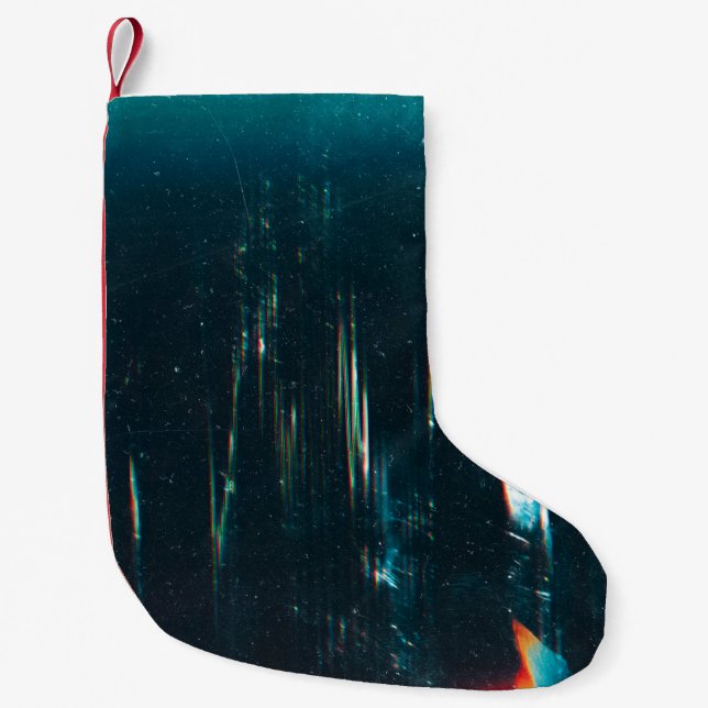 Grunge abstract background. Damaged screen. Orange Small Christmas Stocking (Front)